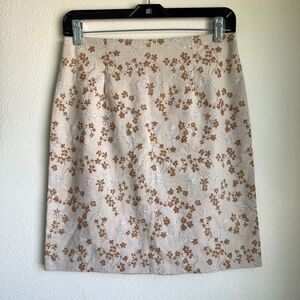 AMERICAN Vtg 90s High Waist Gray Beige Floral Mini Skirt Fairy Womens Medium